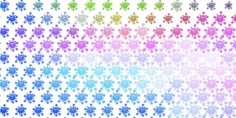 Light Blue, Red vector template with flu signs.