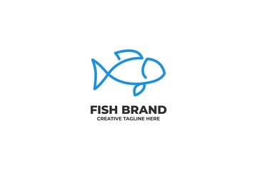 Blue Fish One Line Business Logo