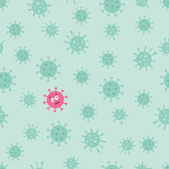Corona Virus Pandemic Vector Seamless Pattern