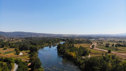 Naklejka premium Landscape with river Morava - Krusevac, Serbia