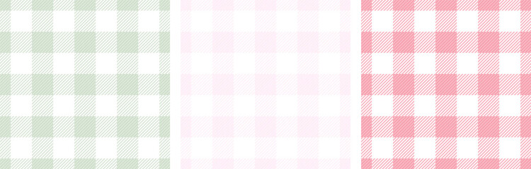 Gingham tablecloth crossed stripes traditional seamless paterns vector set.