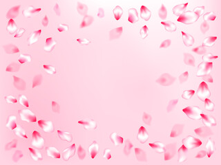 Japanese cherry blossom pink flying petals