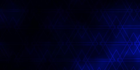 Dark BLUE vector background with triangles.