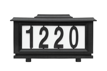 Home civic address number sign on white