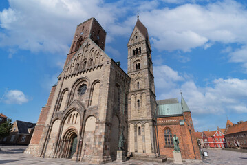 Ribe Cathedral or Our Lady Maria Cathedral (Ribe Domkirke) in the ancient city of Ribe, Jutland,...