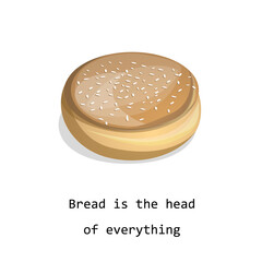 Vector image of a loaf of bread isolated on white background. Cartoon style. EPS 10