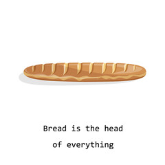 Vector image of a loaf of bread isolated on white background. Cartoon style. EPS 10