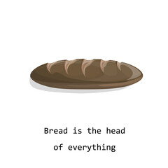 Vector image of a loaf of bread isolated on white background. Cartoon style. EPS 10