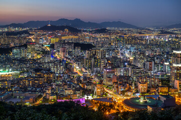 Fototapeta na wymiar view of the city, Seoul South Korea.