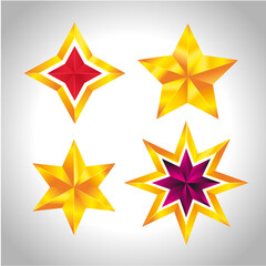 Obraz premium Shiny Gold Star. Christmas Illustration for design on white background