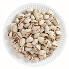Pistachio nuts in a plate