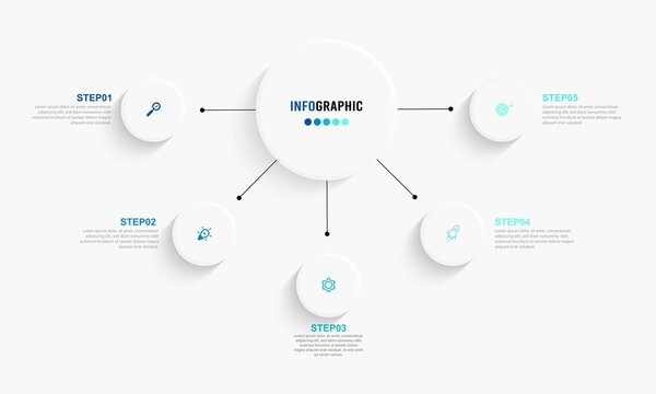 Business data visualization. Process chart. Abstract elements of graph, diagram with steps, options, parts or processes. Vector business template for presentation. Creative concept for infographic.