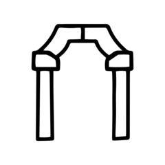 Arch black line vector doodle icon design
