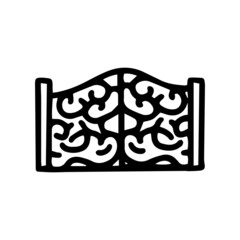 forged fence black line vector doodle simple icon