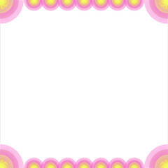 white background pink flower border