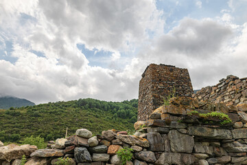 Naklejka premium Ancient masonry made of large stones without bonding mortar