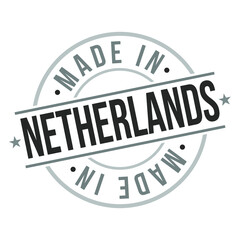 Made In Netherlands Stamp Logo Icon Symbol Design. Seal Badge national Product Vector.