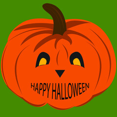 Orange pumpkin happy halloween 