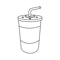 Soda cup line icon vector