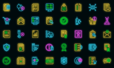 Regulated products icon. Outline regulated products vector icon neon color on black