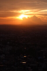 sunset over the city
