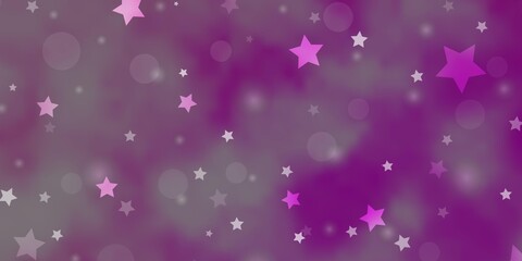 Light Pink, Yellow vector template with circles, stars.