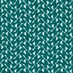 Aegean teal mottled rustic circle linen texture background. Summer dotted coastal living style. Light turquoise blue cloth effect textile seamless pattern. Washed out beach cottage fabric material. 