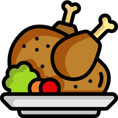 turkey line icon
