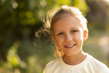 Girl  on a walk in nature