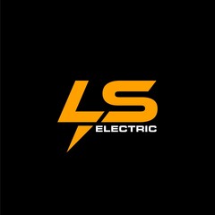 Bold and strong logo about the letter LS and electrical symbols.
EPS 10, Vector.