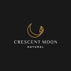 A simple, clean and unique logo about the crescent moon and nature.
EPS 10, Vector.