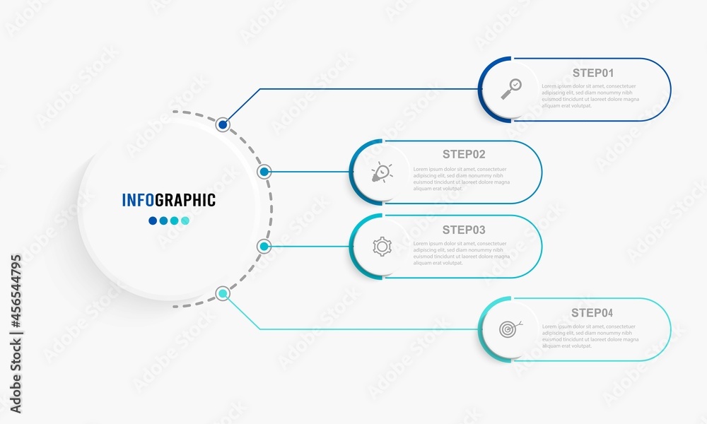 Wall mural business data visualization. process chart. abstract elements of graph, diagram with steps, options,