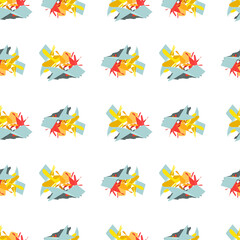 Yellow Abstract Pattern Expressionism Digital Illustration. Vector Design Seamless Modern Texture.