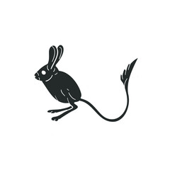Jerboa Icon Silhouette Illustration. Gerbil Vector Graphic Pictogram Symbol Clip Art. Doodle Sketch Black Sign.