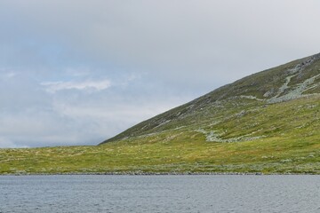 A small lake on the ridge of Mount Ånnfjället in northern Sweden