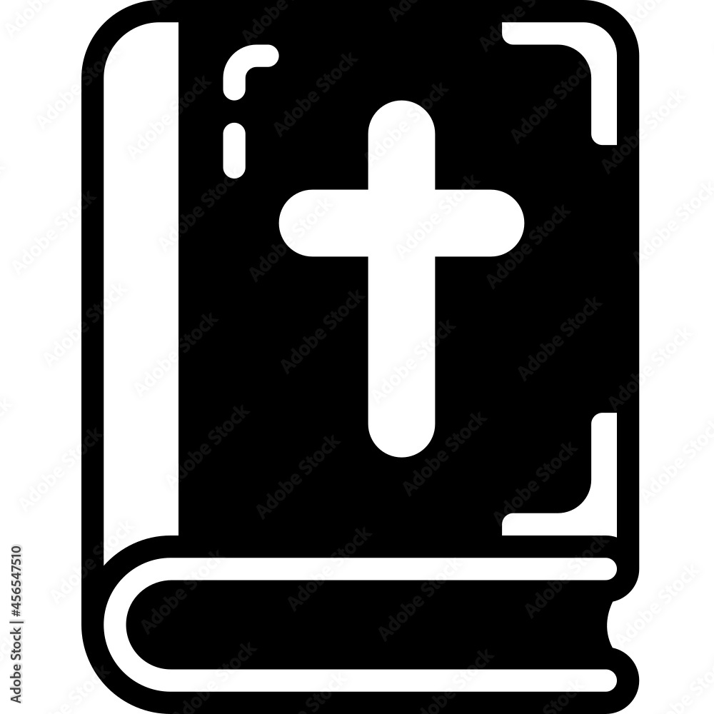 Sticker bible solid line icon