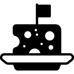 cheese solid line icon