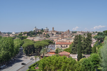 Fototapeta na wymiar City of Rome from the Aventino Hill