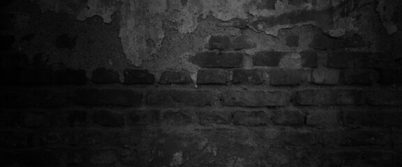 Horror Cement Texture. Grunge scary background. Wall Concrete Old black - obrazy, fototapety, plakaty