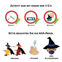 Die 3G- und AHA Regel für Halloween.