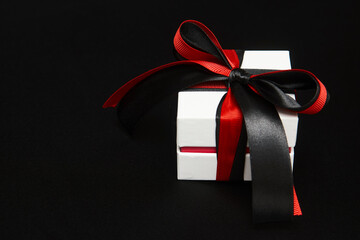 Black friday sale concept with gift box with ribbon