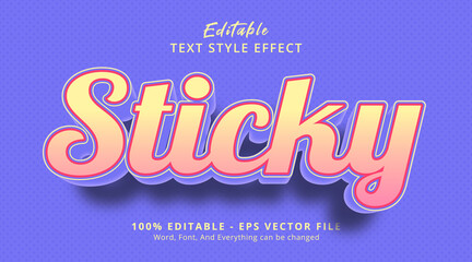 Obraz premium Sticky text on smooth color headline event style, editable text effect