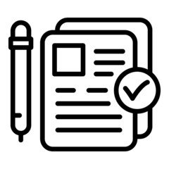 Manager papers icon outline vector. Paper document. Management information © ylivdesign