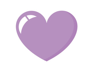 Purple Heart icon. I love you. Flat style