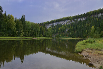Usvinskie Pillars stone on the right bank of the Usva River