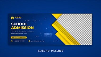 Kids school education admission promotion social media  Cover template web banner design