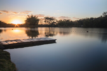 Obraz premium Sunrise, peace and silence at beautiful brazilian savannah