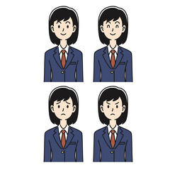 Fototapeta premium 女子高生の色々な表情のパターン