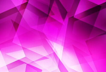 Light Pink vector shining triangular backdrop.