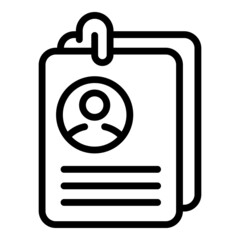 Cv paper icon outline vector. Office contract. Human document